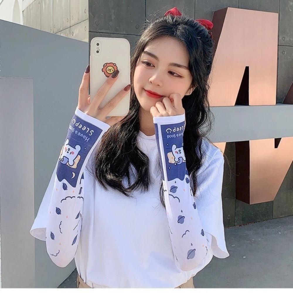 Защита рук от УФ-лучей Чехол Защитные перчатки от солнца Женские Перчатки Летний рукав из ледяного шелка Нарукавники