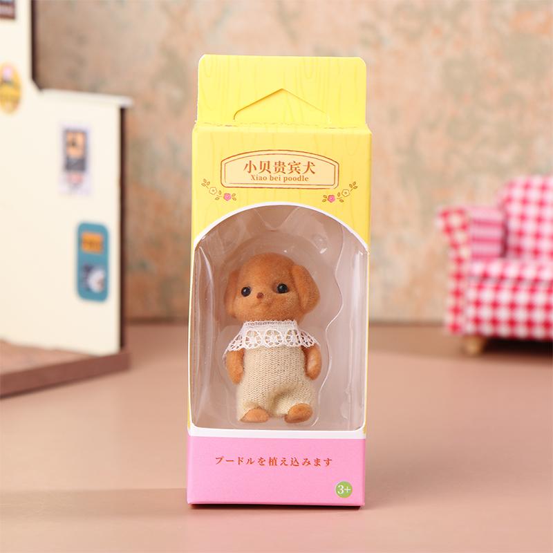 Милый пудель Майло, флокированная кукла, фигурки, игрушка, каваий, Sylvanian Families, аниме-фигурки, коллекционные украшения для комнаты