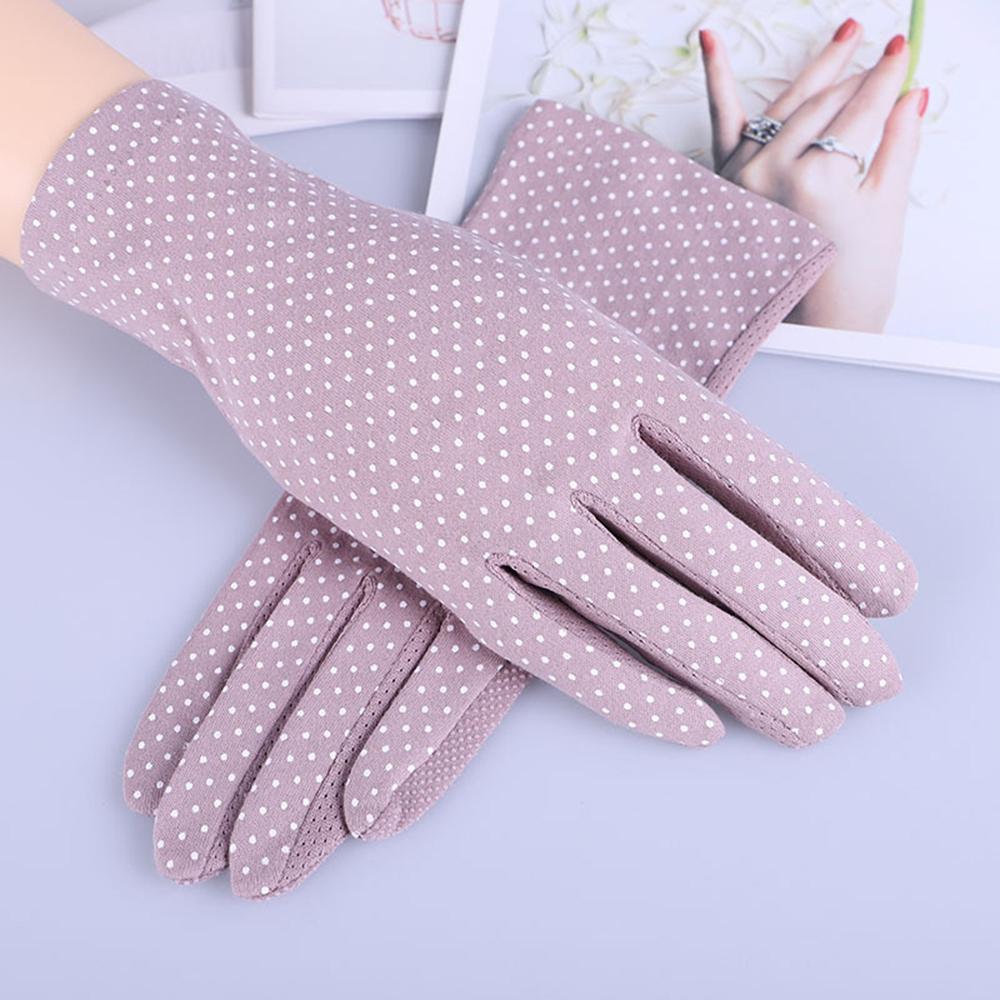 Women Driving Dot Thin Sun Protection Short Gloves  Gloves