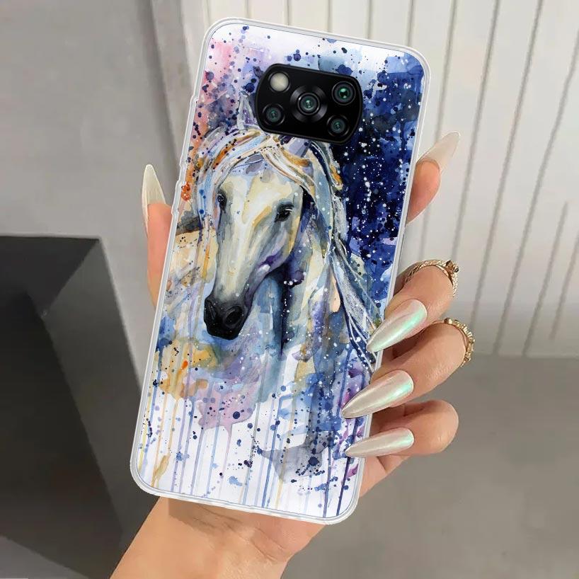 Animal Oil Painting Horse Phone Case for Xiaomi Poco X5 X6 X7 Pro F7 Ultra M7 Redmi 15 15C 13 13C 12 12C 10 10A 10C 9 9A 9C 9T S