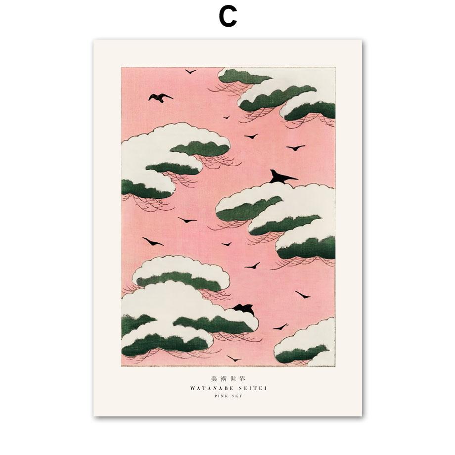 Япония Taguchi Tomoki Watanabe Seitei Wall Art Print Холст Картина Большая волна Луна Скандинавский постер Декор Фотографии для гостиной