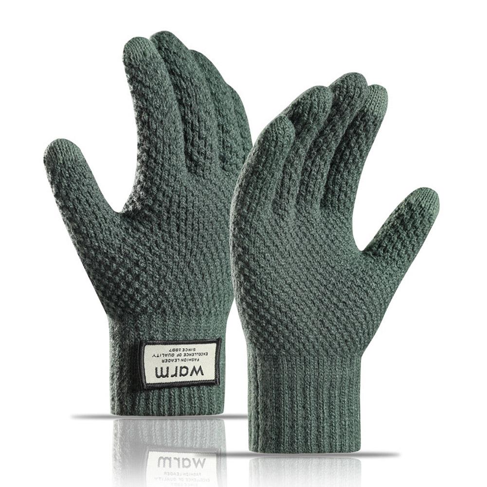 Winter Men Knitted Gloves Touchscreen Woolen Thicken Gloves Student Outdoor Cold Resistant And Warm Cycling Gloves
