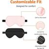 Natural mulberry silk curved sleeping eye mask with adjustable straps, one size fits all, pink