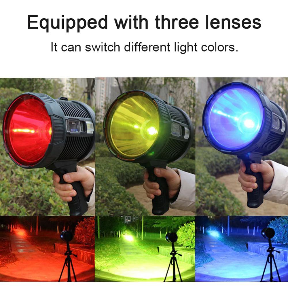 Высокая мощность, высокая яркость, портативная USB-перезаряжаемая лампа на солнечной энергии, водонепроницаемый фонарик