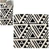 [Q3515] - Beige Black 'Boho' Cotton Cushion Cover (ethnik) - 40x40 Cm
