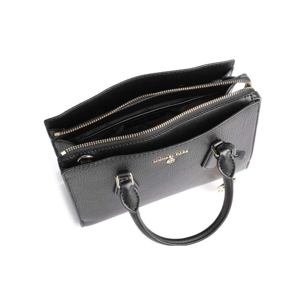 Michael Kors Mk Valerie 24 Сумка-тоут с золотым логотипом-буквами Кожаная фактура 'pebble' Женские сумки Черный 30F2G9VS1L-001
