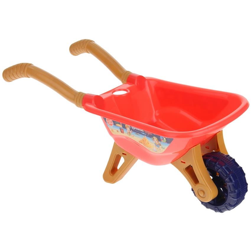 Sandbox Set: Wheelbarrow, Watering Can, Moulds, Rake, Shovel, Orange