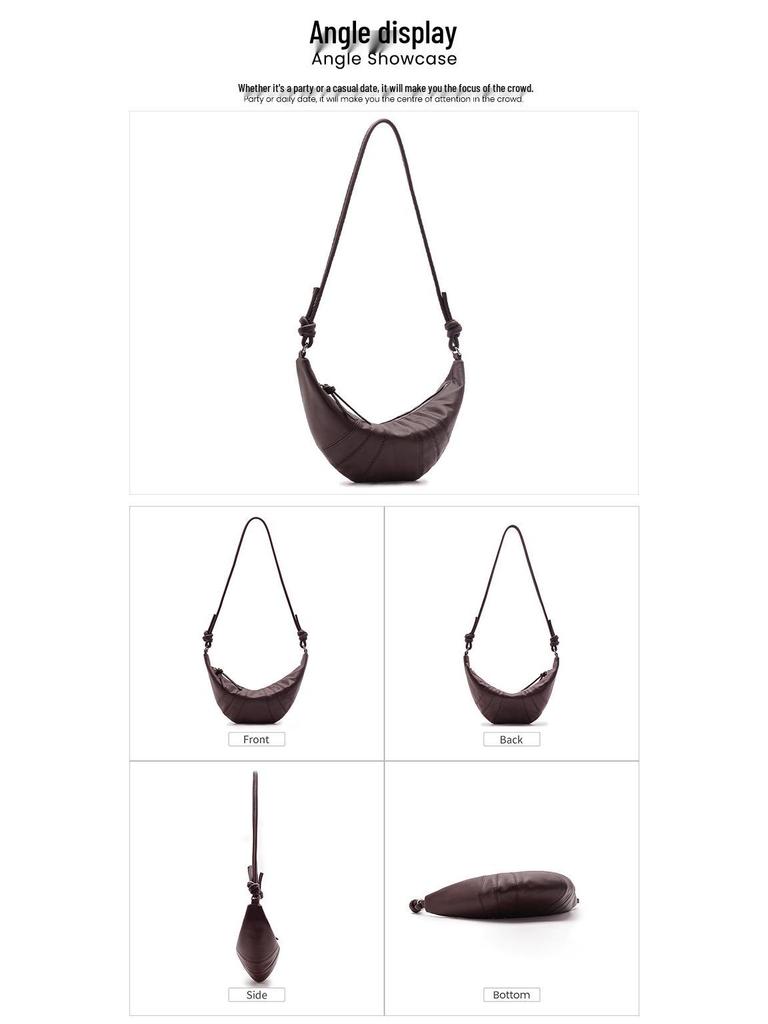 Модная универсальная сумка-кроссбоди в форме круассана - Женская популярная сумка-пельмень