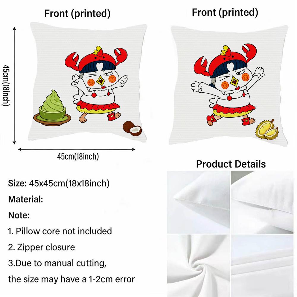 Samyang Buldak Chicken Ramen Cushion Cover Fabric Soft Furnishing,Pillowcase, Cushion Cover, Sofa Pillow, Home Decoration