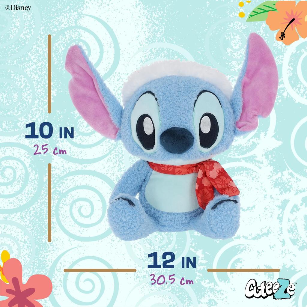 Kids Preferred Disney Baby Lilo & Stitch Holiday Cuteeze Stitch Stuffed Animal Plush, Soft Plushie Gifts for Baby and Toddler Boys and Girls - 15