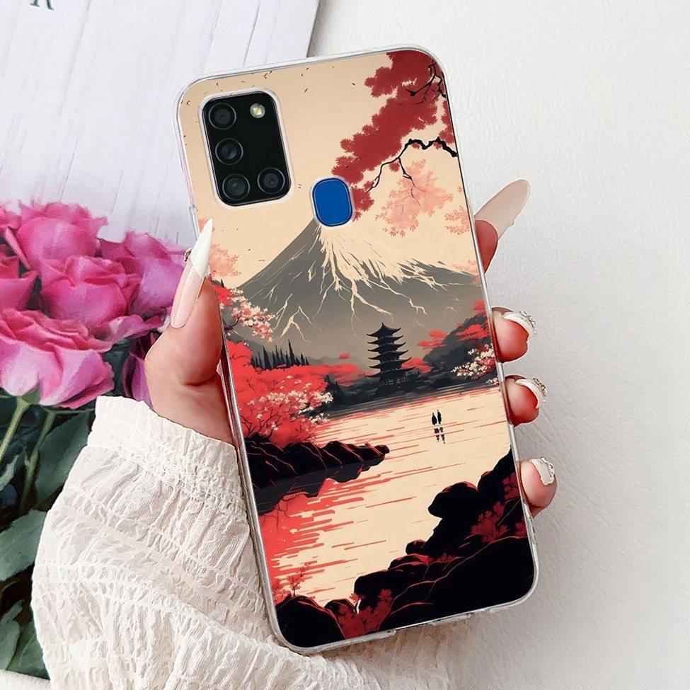 Для Samsung A21s Чехол Прозрачный Модный Роскошный Милый Расписная Задняя Крышка Для Samsung Galaxy A21s Чехол для Телефона A217F A217M A217N