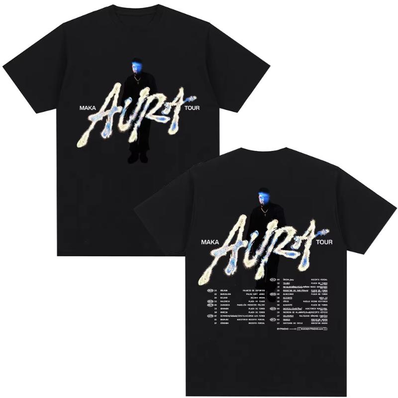 Rapper Maka Aura 2025 Concert Tour Merch Tshirts Unisex Women Fashion Vintage Tshirt Casual Cotton Short Sleeve Tshirt Streetwear