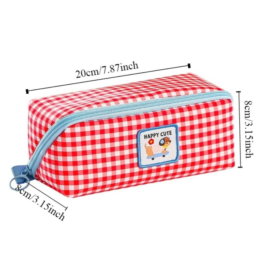 Large Capacity Grid Stationery Bag Korean Style Dopamine Pencil Pouch Prism Pencil Case  Office
