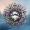 Dragonfly Wind Spinner 10 Inch 3D Metal Kinetic Art for Outdoor Garden Decor with 360 Rotating Hook Hanging Ornament Gift for Housewarming