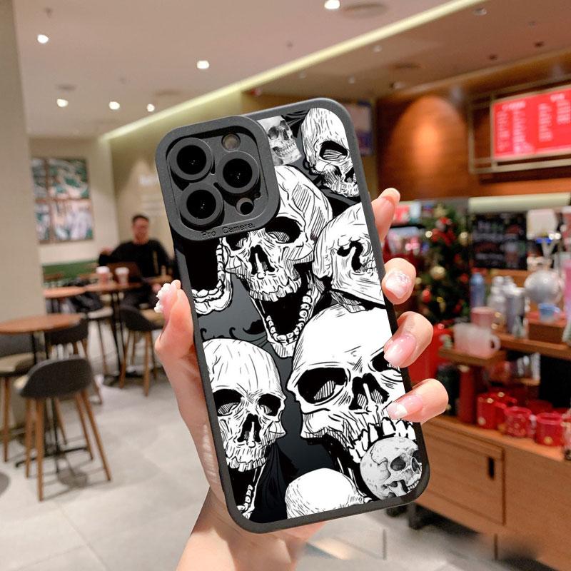 Модный Чехол Для Телефона С Рисунком Скелета и Черепа Для iPhone XR X XS 12 13 11 14 Plus Pro MAX 7 8 Plus SE 2020 Мягкие Силиконовые Задние Крышки