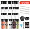 5/10/15/20PC Jars for Spices Salt and Pepper Shaker Seasoning Jar Spice Organizer Plastic Barbecue Condiment Kitchen Gadget Tool