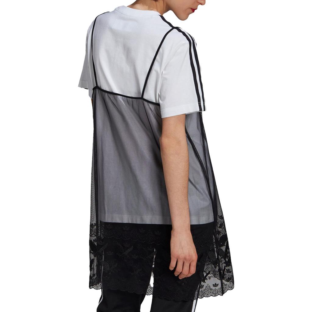 Adidas Повседневное спортивное платье-футболка с круглым вырезом и коротким рукавом с логотипом, женские платья, разноцветные H59017