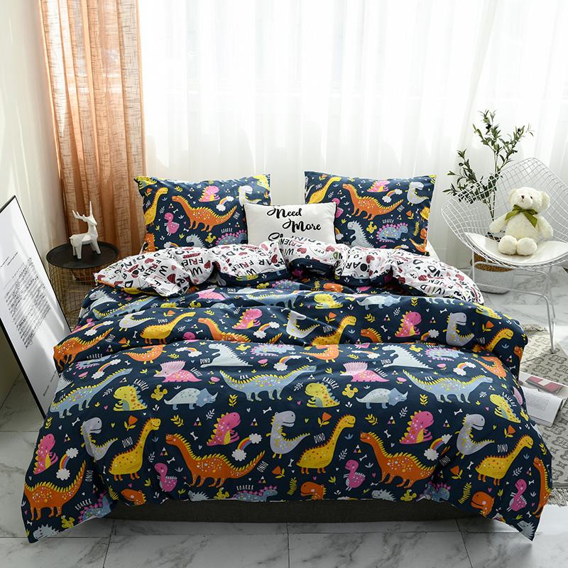 Комплект постельного белья с пододеяльником «Динозавры» Размер Твин Квин Кинг 240x220 Скандинавское покрывало 150 Евро Постельное белье 2 Спальни Покрывало 200x200