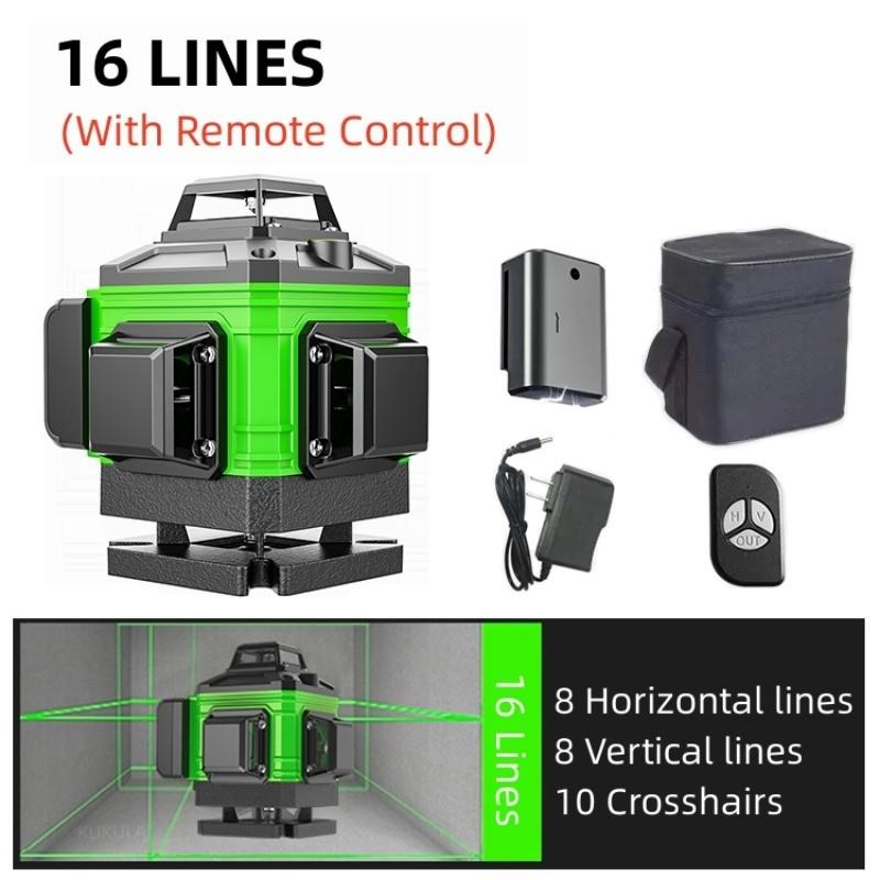 Профессиональный лазерный уровень с зелеными линиями для помещений/улицы 8/12/16 линий Высокоточный автоматический самовыравнивающийся измерительный инструмент