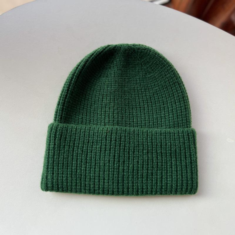 Light board autumn and winter wool hat Korean version warm ear protection cold hat simple pullover hat solid color versatile face small knitted hat
