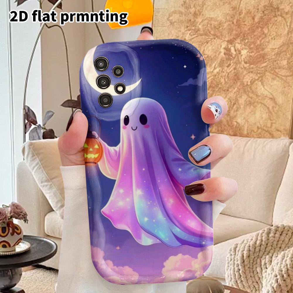 Phone Case: 2D Flat Samsung Galaxy A34 A35 M05 M06 S20 S22 S21 FE Plus 5G Protective Case, Couple Style, Gradient Ghost, Christmas and Halloween Gift