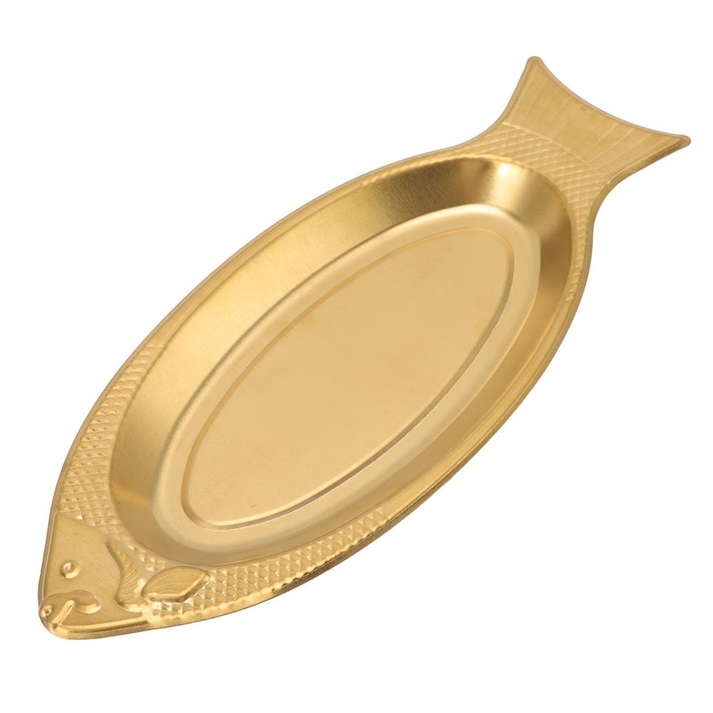 Stainless Steel Fish Shaped Plate Decorative Appetizer Tray Fish Serving Platter  Home Restaurant