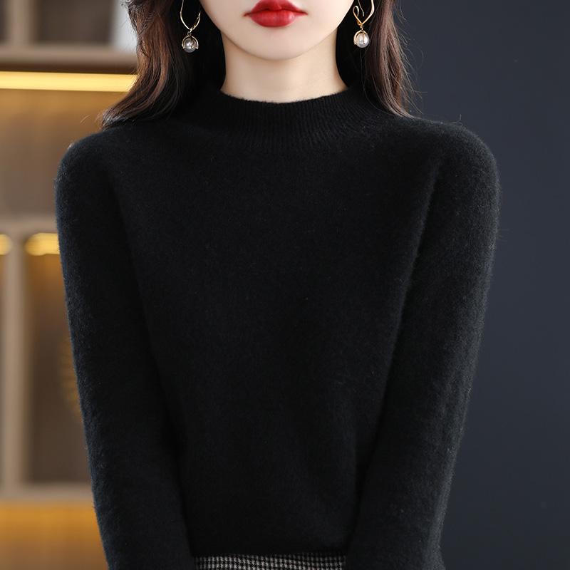 Женский свитер из 100% мериносовой шерсти, СОВРЕМЕННЫЙ НОВЫЙ зимний вязаный пуловер SAGA, осенний джемпер, женские вязаные топы с длинным рукавом