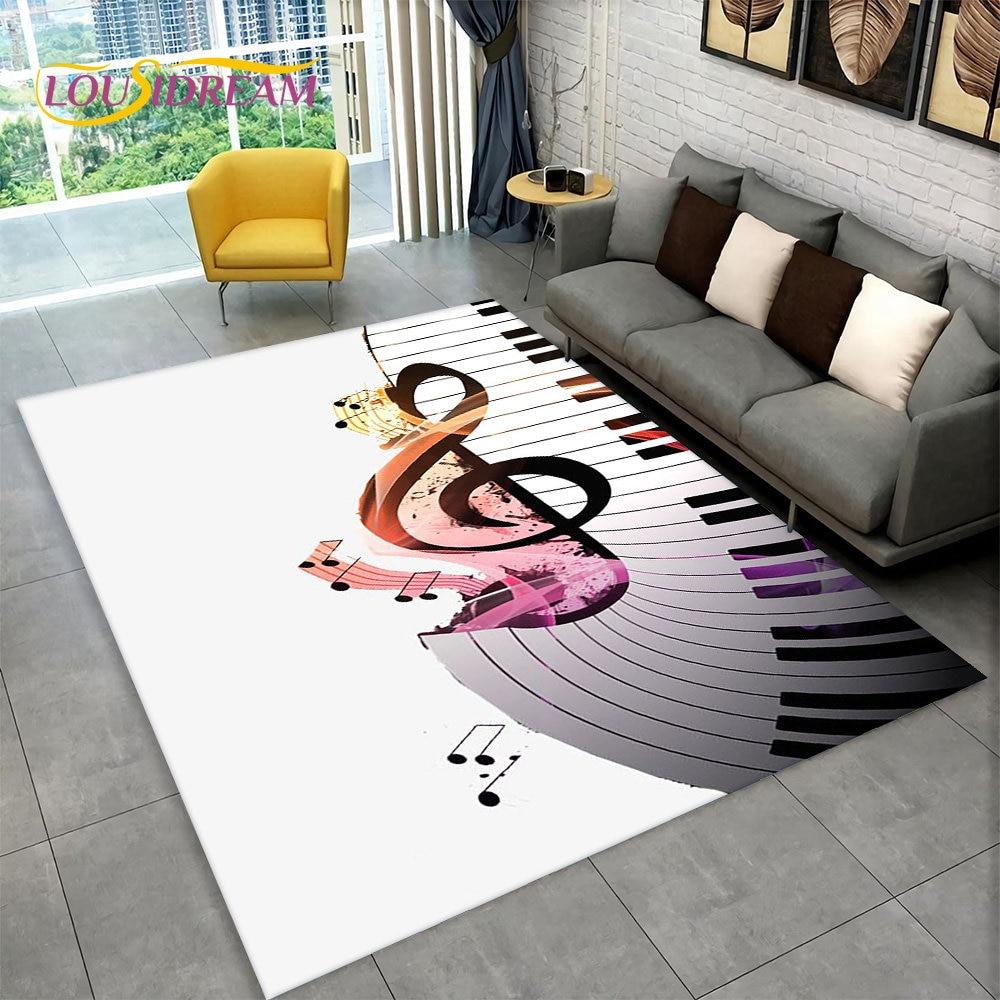 3D-музыка, музыкальная нота, фортепианное искусство, большой ковер, ковер для гостиной, спальни, дивана, коврик для двери, детский нескользящий напольный коврик