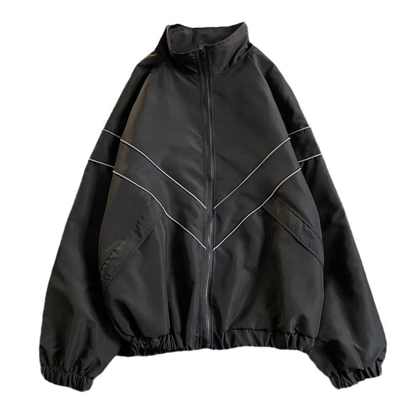 2023 Унисекс Светоотражающая однотонная ветровка куртка - функциональная и модная