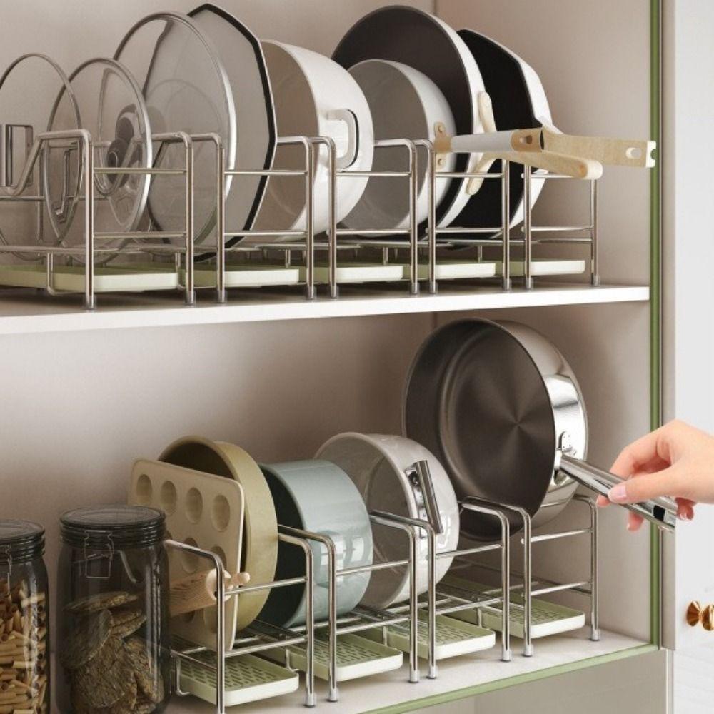 Space Saving Cookware Storage Rack Stainless Steel Cutting Board Holder Restaurant