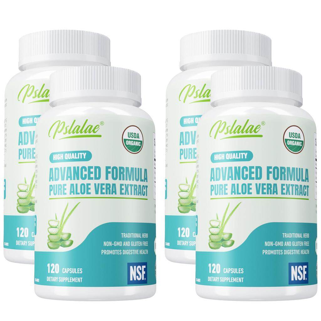 Organic aloe vera capsules, support gut health, immune health, suitable for both men and women.