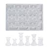 1 Set Checkers Board Silicone Mold 3D Chess Crystal Epoxy Casting Mold for Family Party Board Games Home Decoration