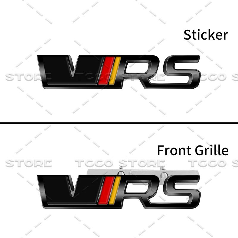 JBIW9 3D Chrome Metal Car Styling VRS Logo Front Grille Emblem Sticker For Skoda Octavia Fabia Rapid Superb Kodiaq Rear Trunk Decor