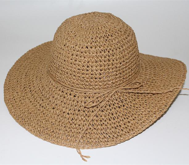 Pepper summer day ladies new travel vacation big eaves hat beach visor foldable beach straw hat