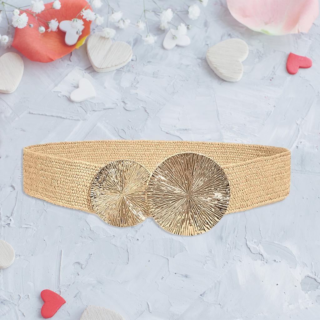 Эластичный пояс в стиле панк с цепочкой для ковбоя и ковбойки, современная золотая пряжка, поясная цепочка, широкий пояс, модный аксессуар