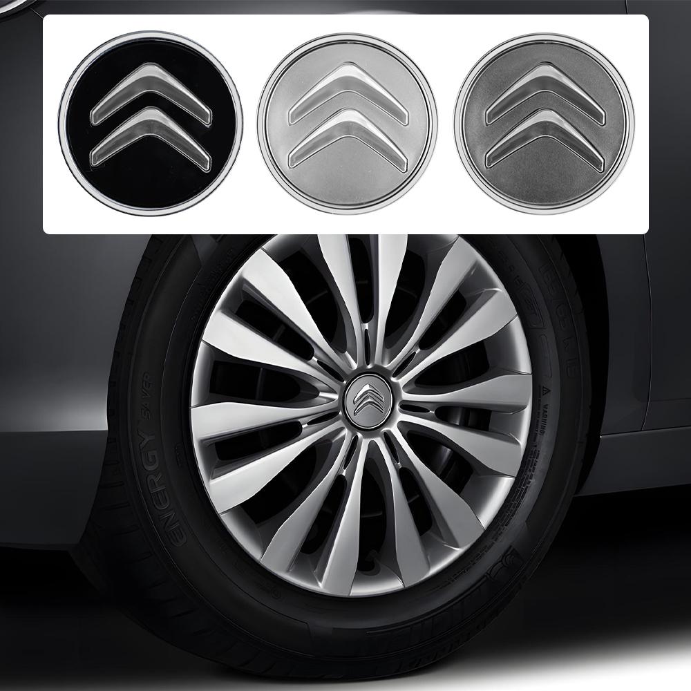 4Pcs Wheel Centre Hub Caps Black Car Hubcap Cover Auto Badge Accessories For Citroen C1 C3 C4 DS3 VTS C-ELYSEE Aircross Picasso