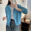 Винтажный кардиган-свитер с высоким воротником и переплетением, женский осенне-зимний, с двойной молнией, короткий вязаный топ, плотный