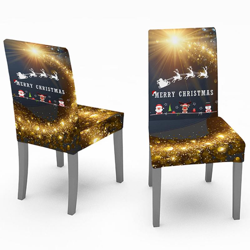 Рождественская водонепроницаемая скатерть/чехол на стул, эластичные чехлы на стулья для столовой