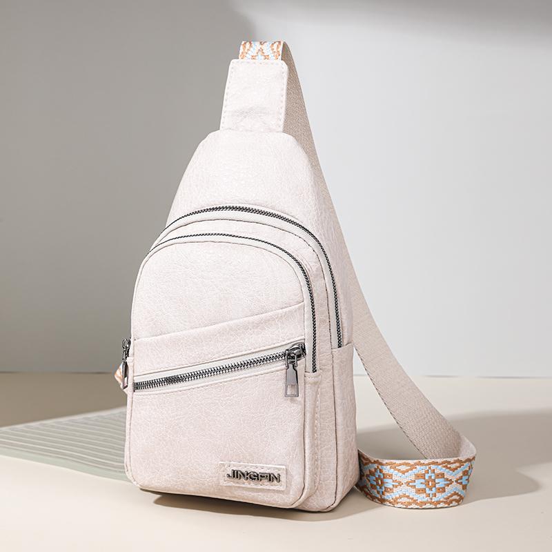 Женская кожаная нагрудная сумка, однотонная сумка через плечо, поясная сумка с цветными бретелями