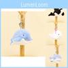 Adorable Marine Animal Plush Keychain 12cm Cute Shark Whale Dolphin Stuffed