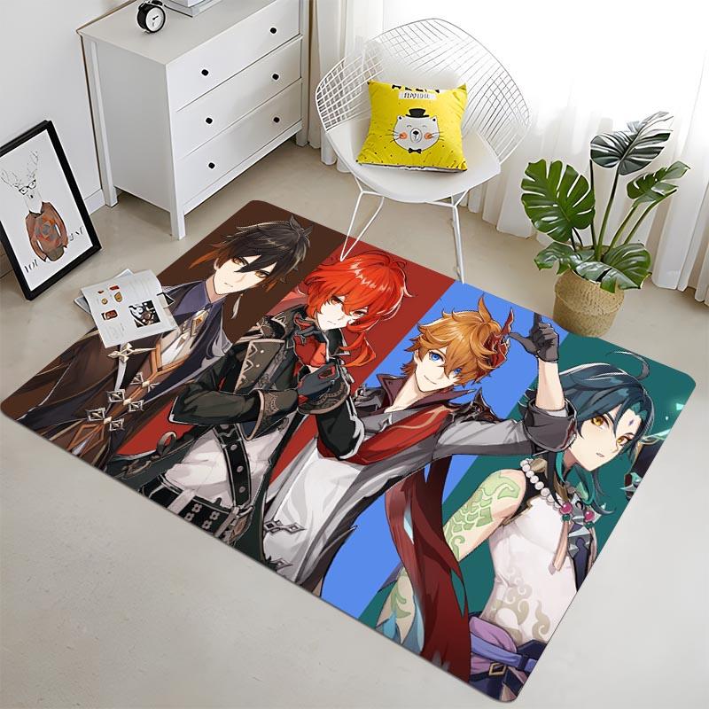 Аниме-игра Genshin Impact Area Rug Напольный коврик Ковер для спальни Детская игровая зона Ковер Ковер из пены с эффектом памяти Ковер в стиле аниме
