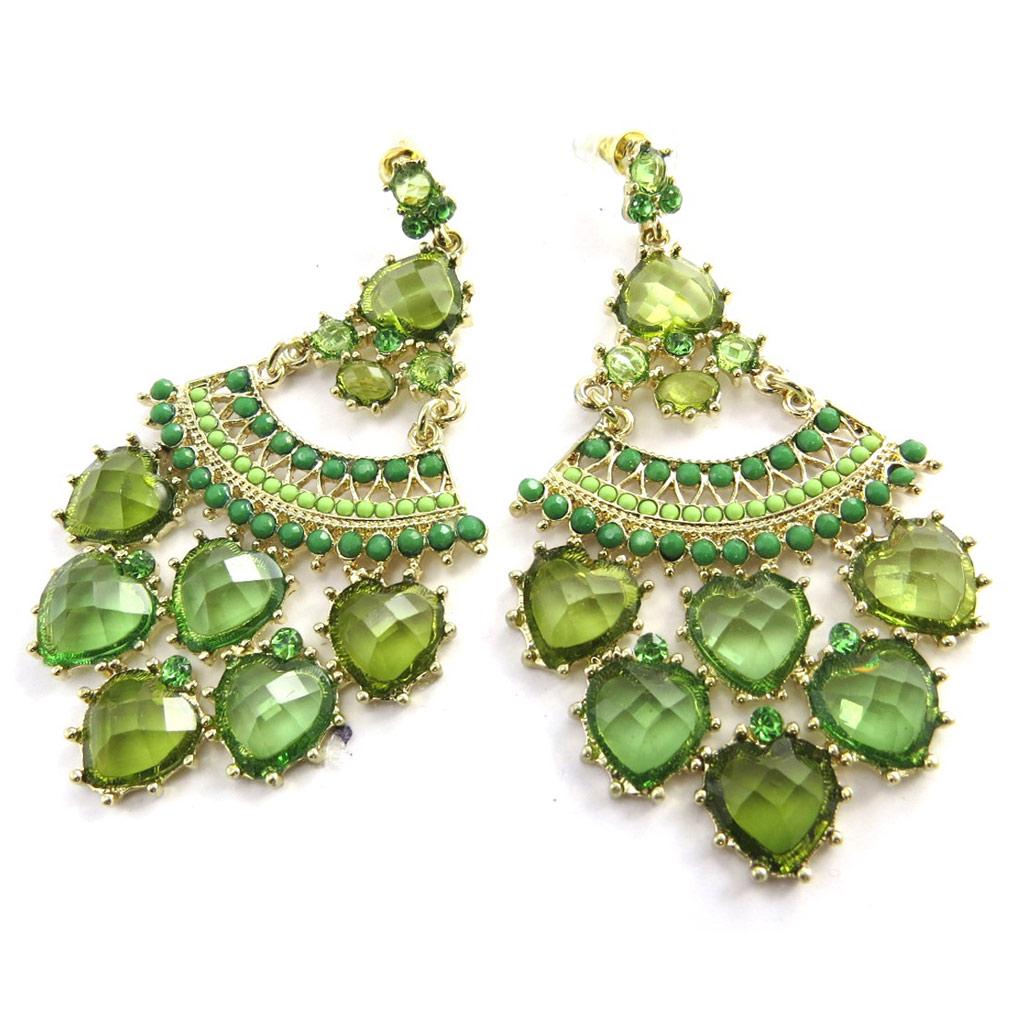 Les Trésors De Lily [M8221] - Зеленые дизайнерские серьги «Алтай»