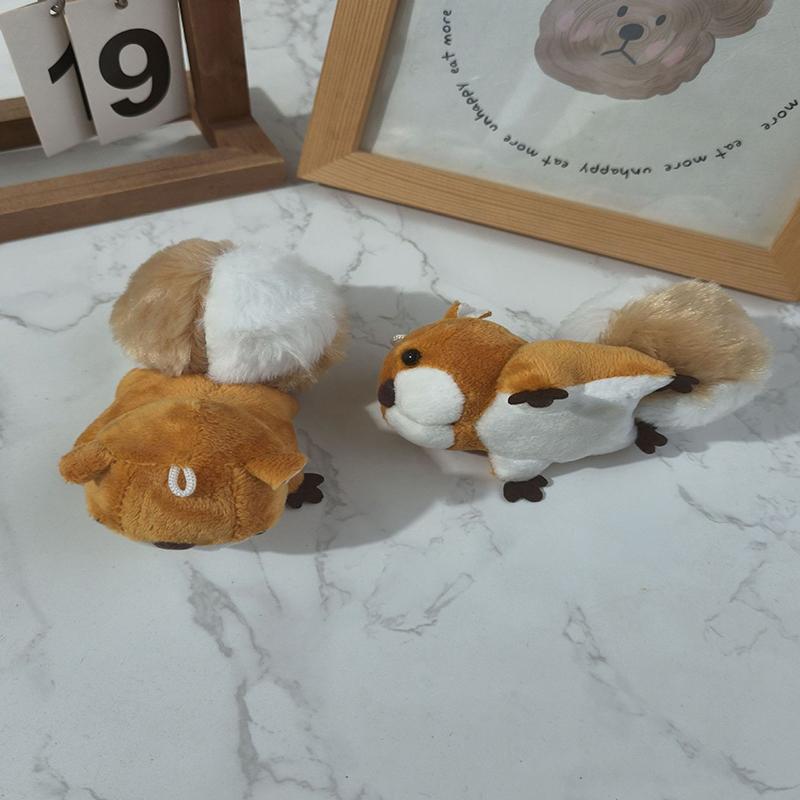 Милая подвеска в виде белки с большим хвостом, плюшевая игрушка, маленькая кукла-белка, подвеска на сумку, брелок