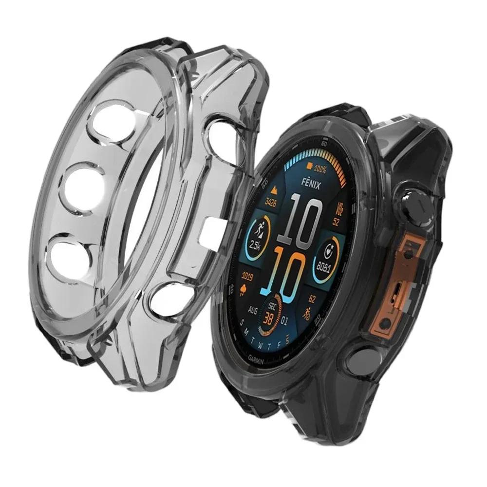 Мягкий прозрачный силиконовый защитный чехол для Garmin Fenix 8 47 мм 51 мм Прозрачная ТПУ крышка для корпуса часов Fenix8 Аксессуары