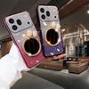 Чехол для Honor 600 Pro с Бантом Зеркалом для Макияжа Роскошный Блестящий Градиент Прозрачный Покрытие Блестки Тонкий для Honor 600 Pro Задняя Крышка