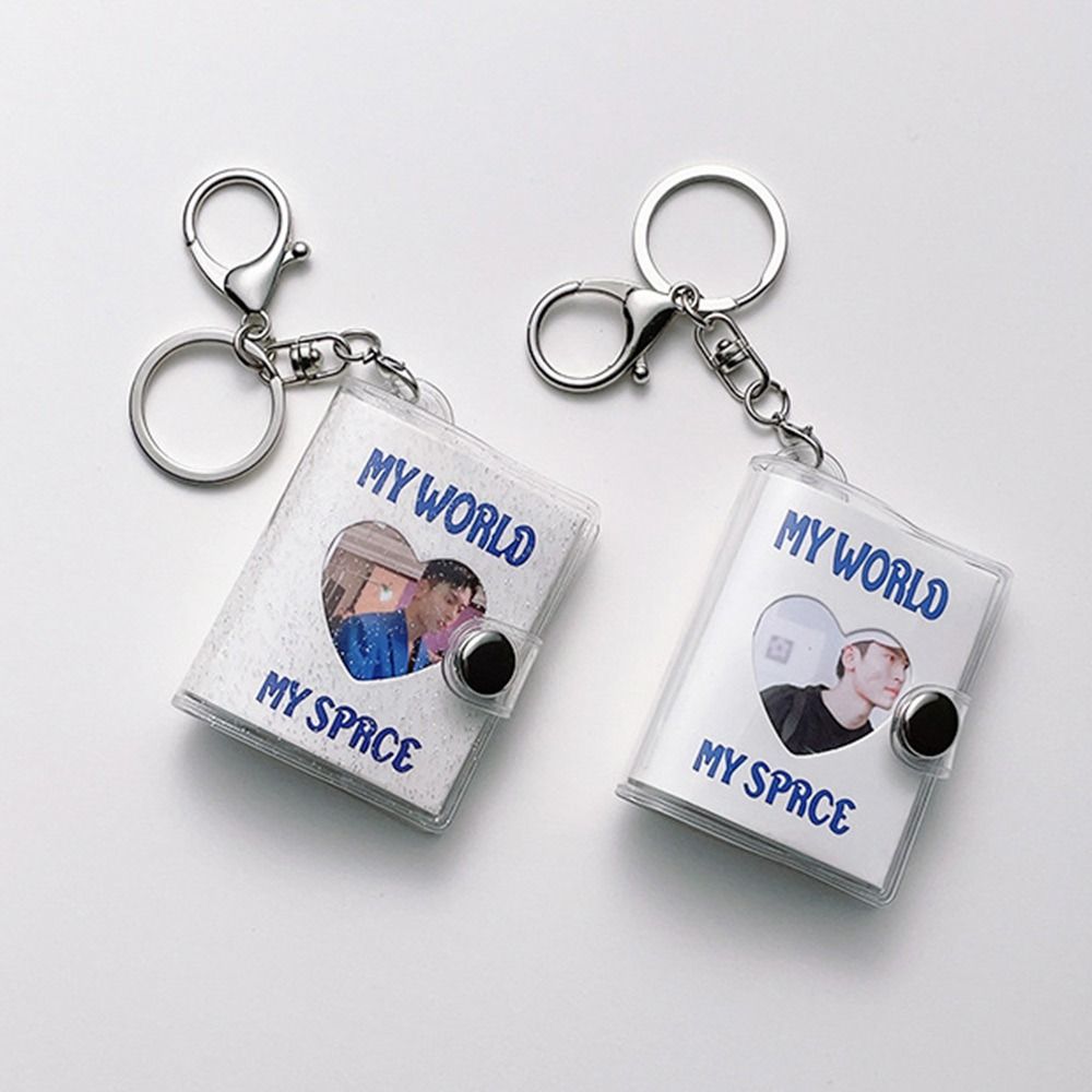 Portable 2 Inch Mini Photo Albums 20 Pockets Love Heart Photos Holder PVC Hollow Name Card Book