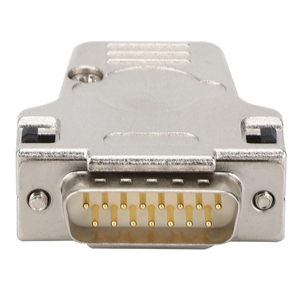 DB15P-180 D-SUB Serial Connector Male Port Metal Shell DB15 Module Stable Performance 15 Pin 2 Rows Serial Adapters
