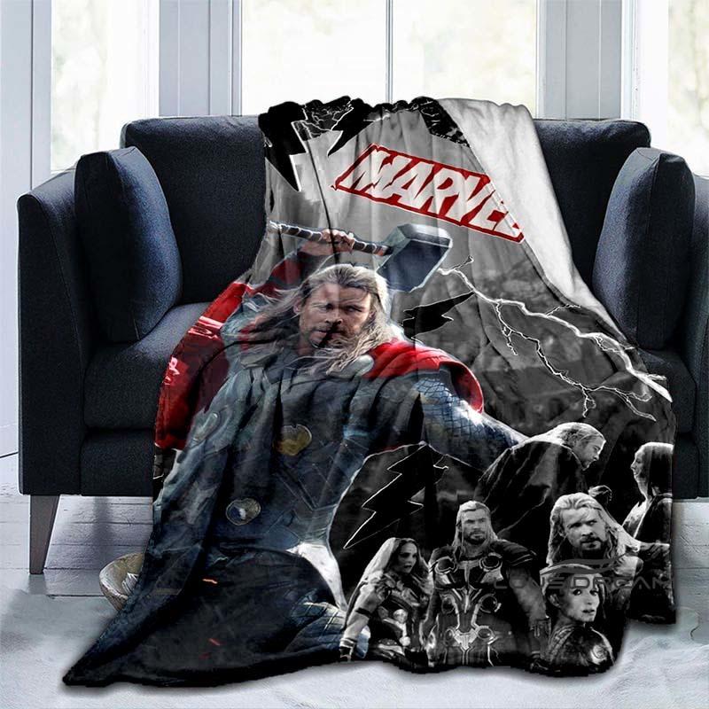 Customizable 2026 new Thor cartoon anime blankets bedroom decorations warm flannel sofa blankets suitable for home bedroom