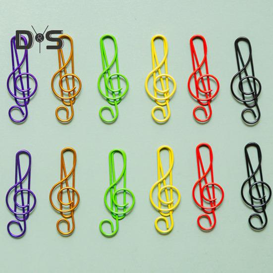 100Pcs Music Note Paper Clips Treble Clef Design Strong Clamping Force Music Page Holders Office School Supplies