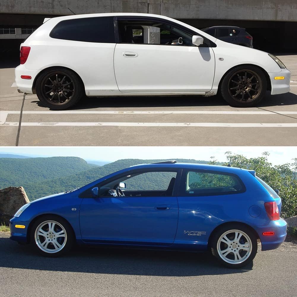 Для Honda Civic Si EP3 3DR 2002 2003 2004 2005 Боковые габаритные огни бампера Передние янтарные Задние красные Светодиодные лампы Дымчатое стекло 33801S5TA01 4 шт.